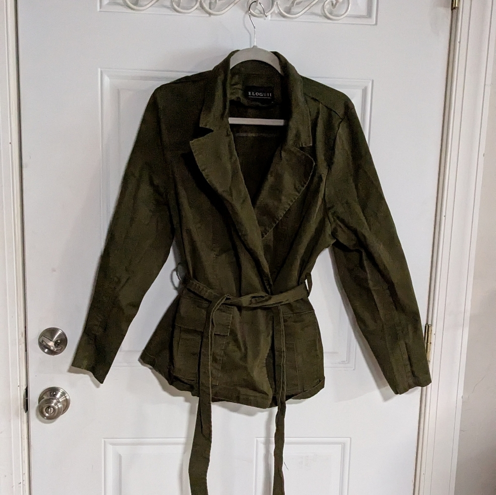 Eloquii Olive Trench Coat for Women